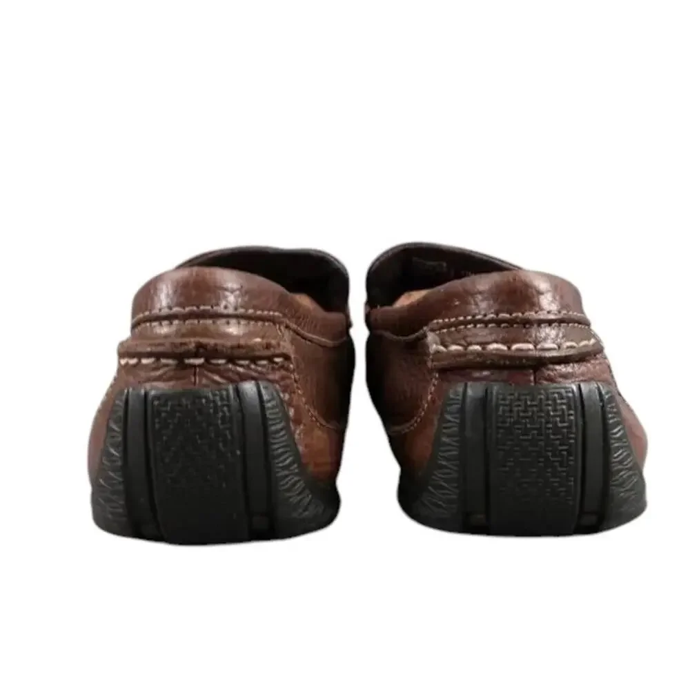 Bass Shoes Mens 11 Slip On Driving Loafers Brown Leather Classic Cristo Comfort